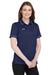 Under Armour 1376905 Womens Teams Performance Moisture Wicking Short Sleeve Polo Shirt Midnight Navy Blue Model 3Q