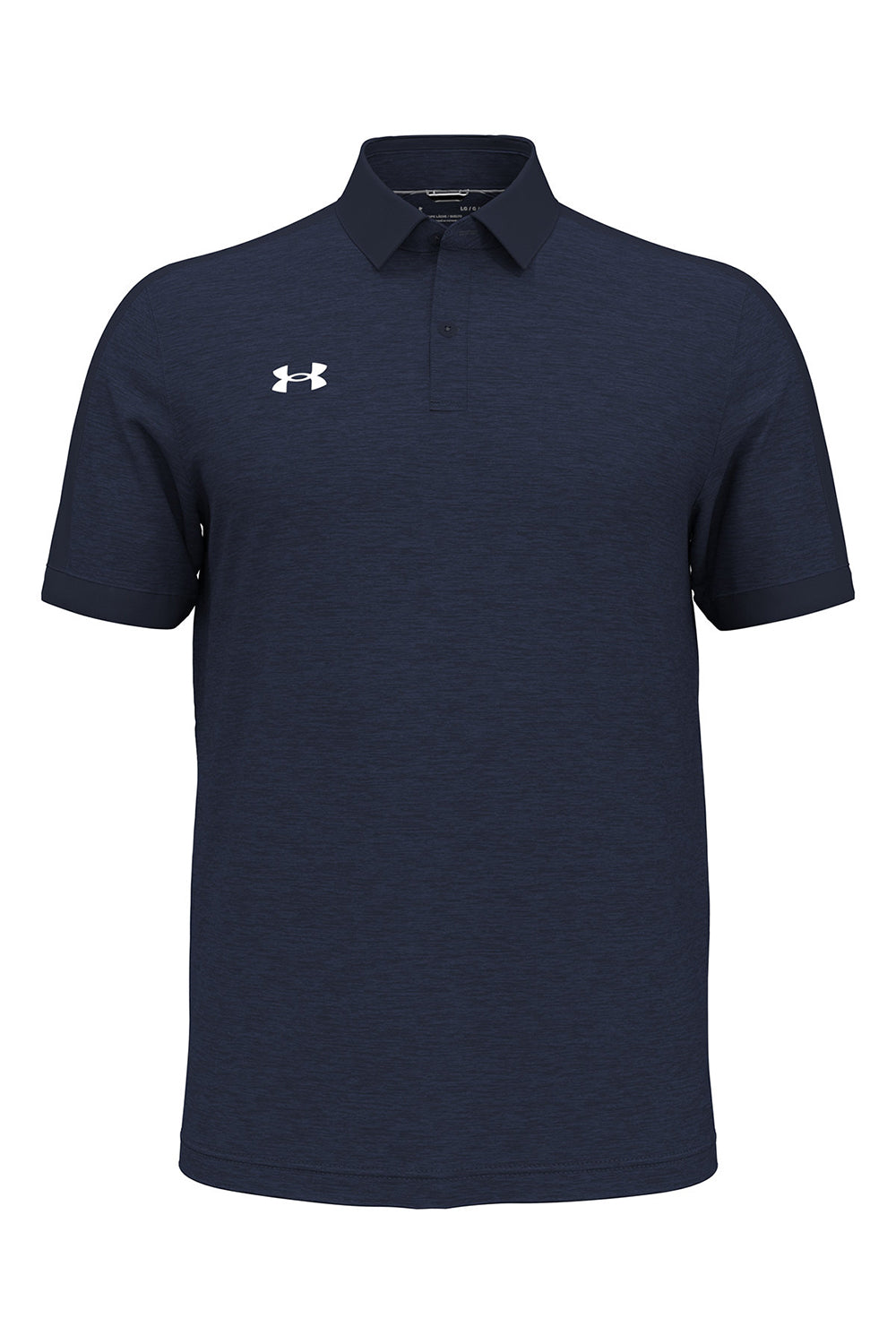 Under Armour 1376907 Mens Trophy Level Moisture Wicking Short Sleeve Polo Shirt Midnight Navy Blue Flat Front