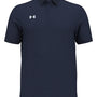 Under Armour Mens Trophy Level Moisture Wicking Short Sleeve Polo Shirt - Midnight Navy Blue