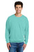 Comfort Colors 1466 Mens Garment Dyed Fleece Crewneck Sweatshirt Chalky Mint Green Model Front