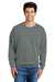 Comfort Colors 1466 Mens Garment Dyed Fleece Crewneck Sweatshirt Grey Model Front