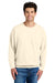 Comfort Colors 1466 Mens Garment Dyed Fleece Crewneck Sweatshirt Ivory Model Front