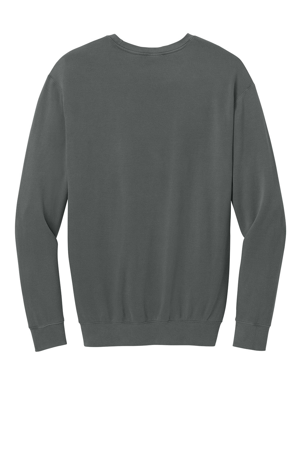 Comfort Colors 1466 Mens Garment Dyed Fleece Crewneck Sweatshirt Pepper Grey Flat Back