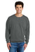 Comfort Colors 1466 Mens Garment Dyed Fleece Crewneck Sweatshirt Pepper Grey Model Front