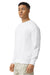Comfort Colors 1466 Mens Garment Dyed Fleece Crewneck Sweatshirt White Model Side