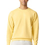 Comfort Colors Mens Garment Dyed Fleece Crewneck Sweatshirt - Butter Yellow - NEW