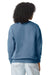 Comfort Colors 1466 Mens Garment Dyed Fleece Crewneck Sweatshirt Blue Jean Model Back