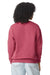Comfort Colors 1466 Mens Garment Dyed Fleece Crewneck Sweatshirt Crimson Red Model Back