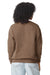 Comfort Colors 1466 Mens Garment Dyed Fleece Crewneck Sweatshirt Espresso Brown Model Back