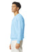 Comfort Colors 1466 Mens Garment Dyed Fleece Crewneck Sweatshirt Hydrangea Blue Model Side