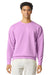Comfort Colors 1466 Mens Garment Dyed Fleece Crewneck Sweatshirt Neon Violet Purple Model Front