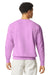 Comfort Colors 1466 Mens Garment Dyed Fleece Crewneck Sweatshirt Neon Violet Purple Model Back
