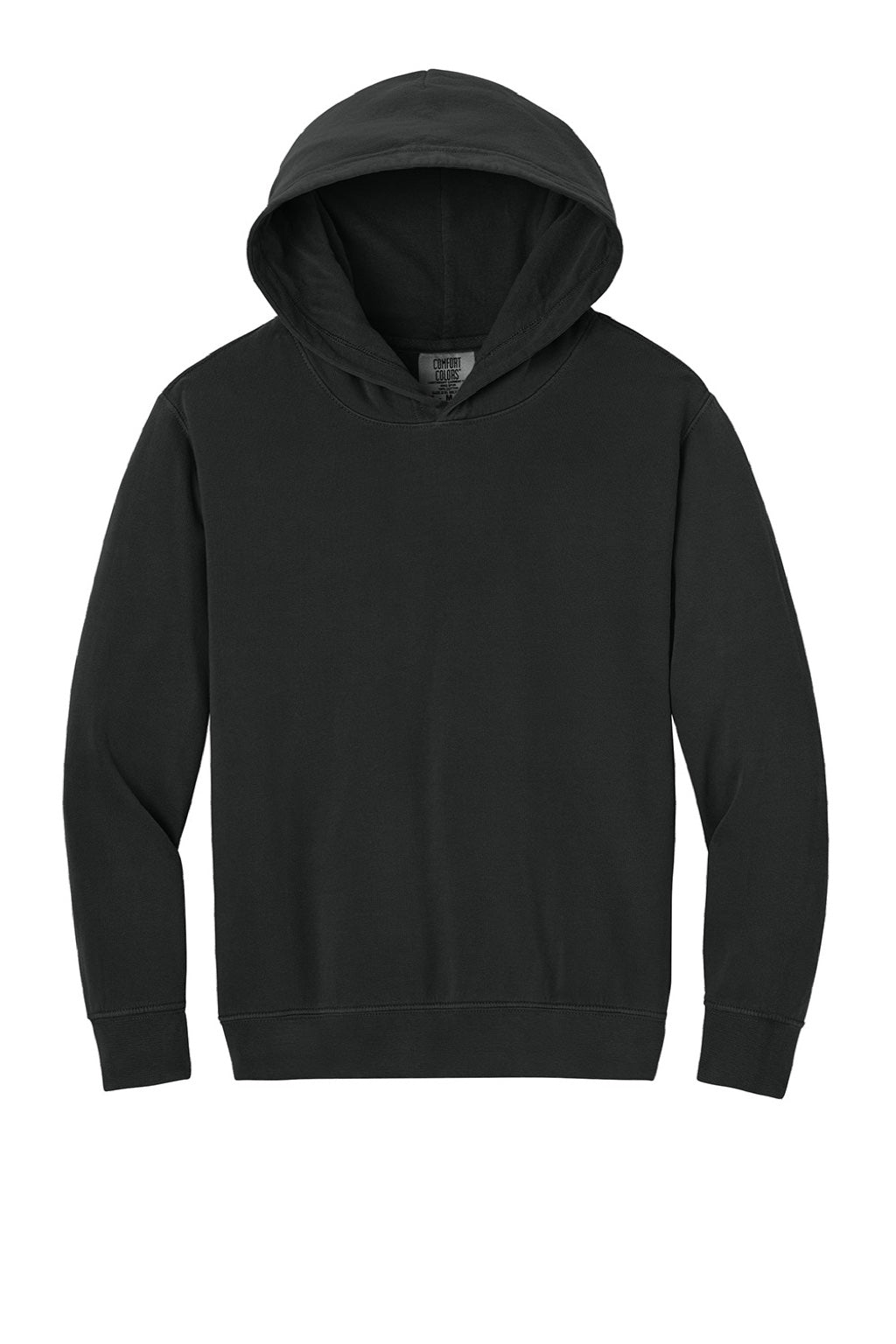 Comfort Colors 1467Y Youth Hooded Sweatshirt Hoodie Black Flat Front