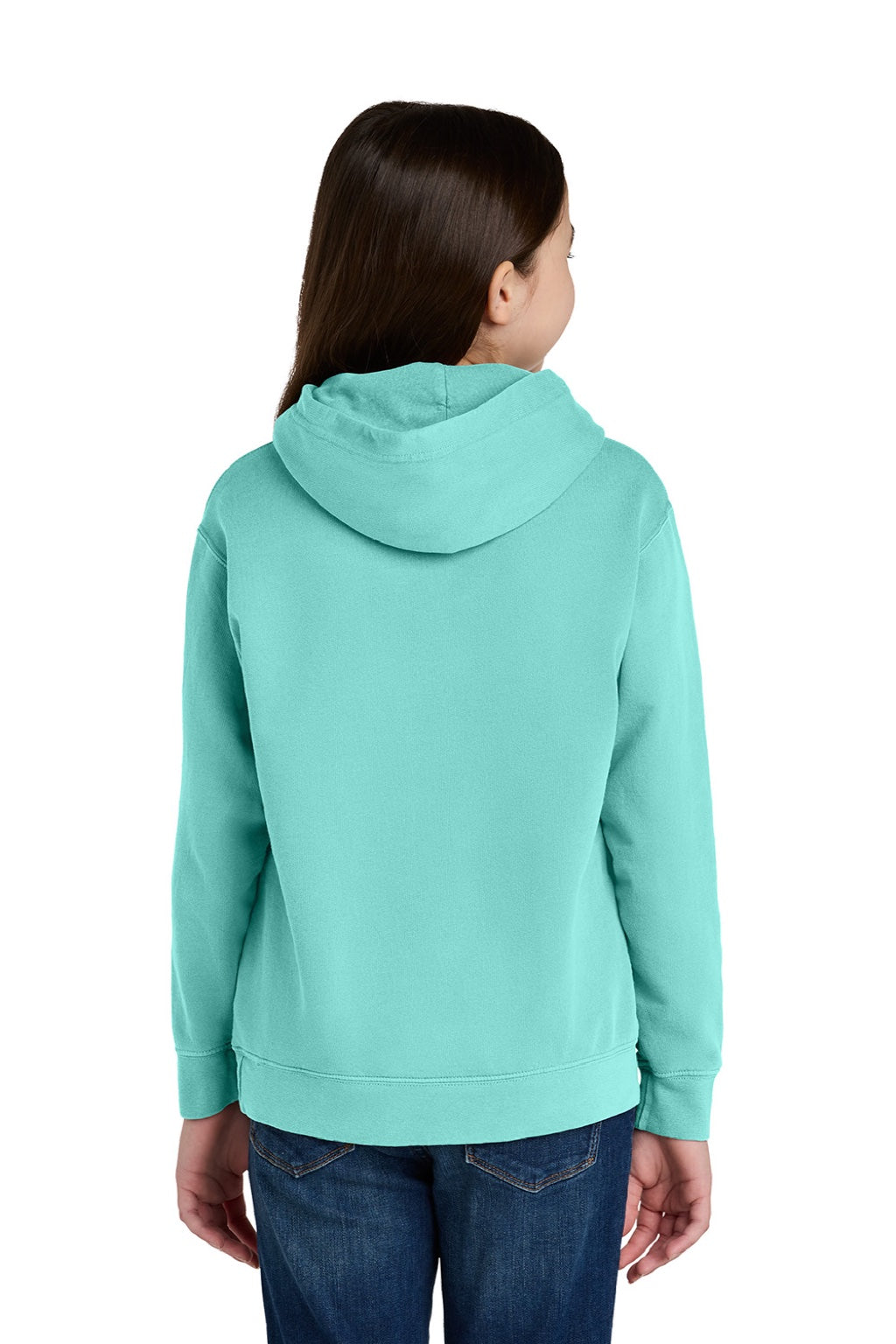 Comfort Colors 1467Y Youth Hooded Sweatshirt Hoodie Chalky Mint Model Back