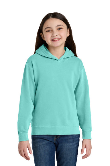 Comfort Colors 1467Y Youth Hooded Sweatshirt Hoodie Chalky Mint Model Front