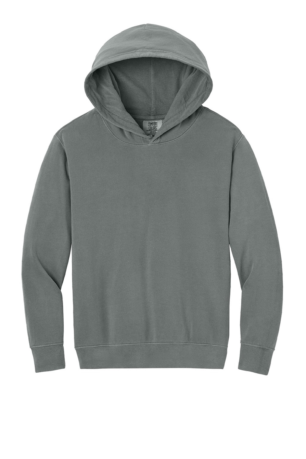 Comfort Colors 1467Y Youth Hooded Sweatshirt Hoodie Grey Flat Front