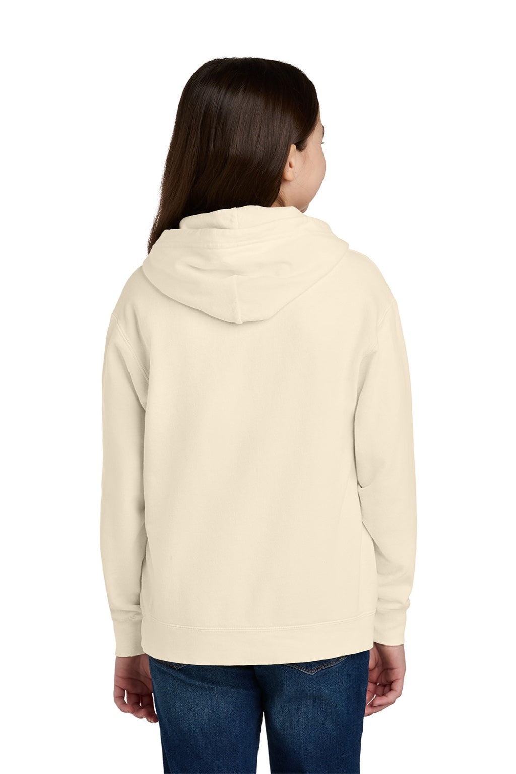 Comfort Colors 1467Y Youth Hooded Sweatshirt Hoodie Ivory Model Back