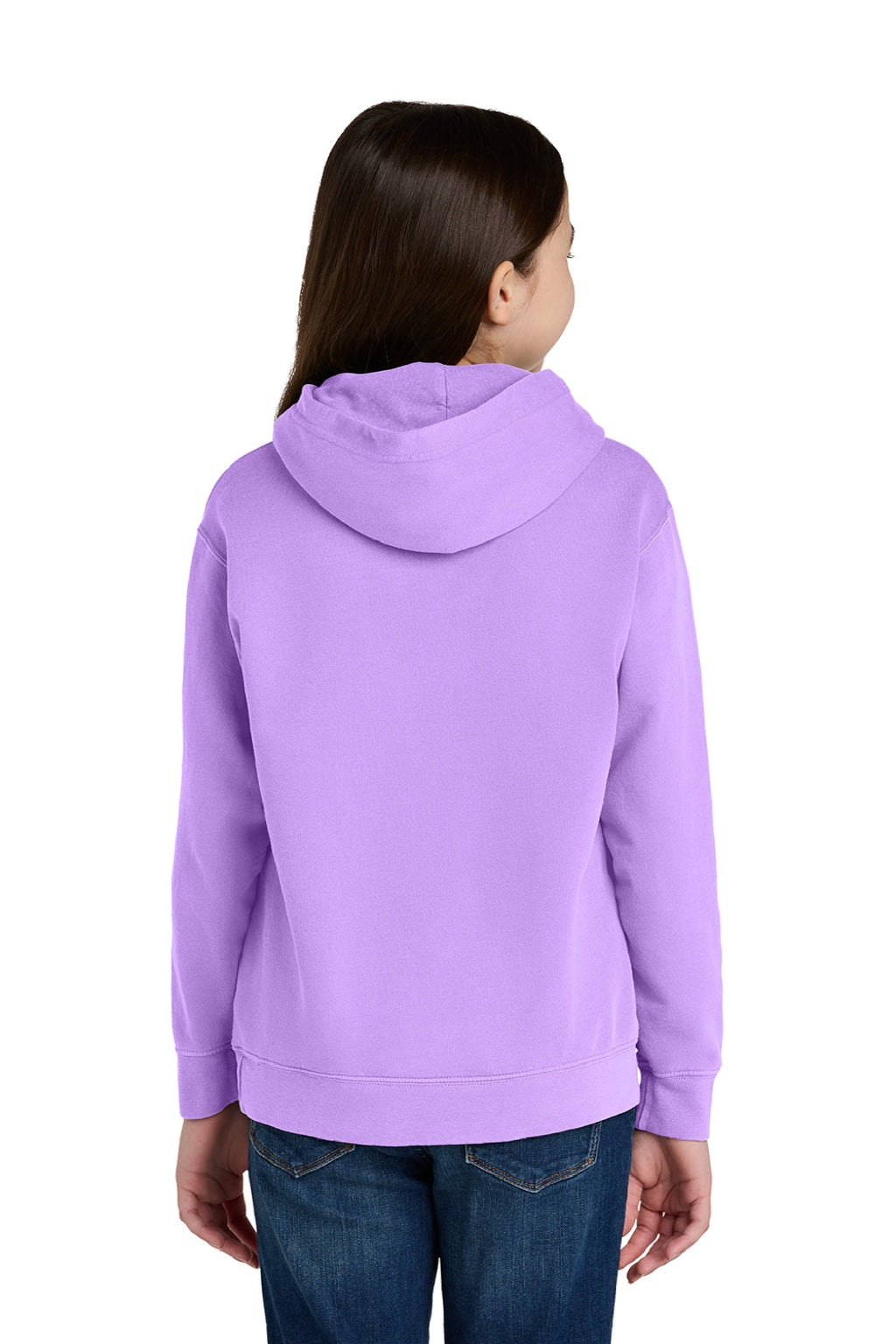 Comfort Colors 1467Y Youth Hooded Sweatshirt Hoodie Neon Violet Purple Model Back