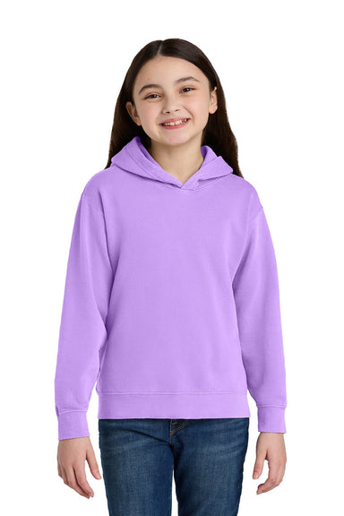 Comfort Colors 1467Y Youth Hooded Sweatshirt Hoodie Neon Violet Purple Model Front