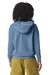 Comfort Colors 1467 Mens Garment Dyed Fleece Hooded Sweatshirt Hoodie Blue Jean Model Back