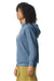 Comfort Colors 1467 Mens Garment Dyed Fleece Hooded Sweatshirt Hoodie Blue Jean Model Side