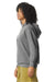 Comfort Colors 1467 Mens Garment Dyed Fleece Hooded Sweatshirt Hoodie Grey Model Side