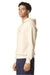 Comfort Colors 1467 Mens Garment Dyed Fleece Hooded Sweatshirt Hoodie Ivory Model Side