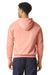 Comfort Colors 1467 Mens Garment Dyed Fleece Hooded Sweatshirt Hoodie Peachy Model Back