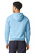 Comfort Colors 1467 Mens Garment Dyed Fleece Hooded Sweatshirt Hoodie Hydrangea Blue Model Back