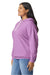Comfort Colors 1467 Mens Garment Dyed Fleece Hooded Sweatshirt Hoodie Neon Violet Purple Model Side