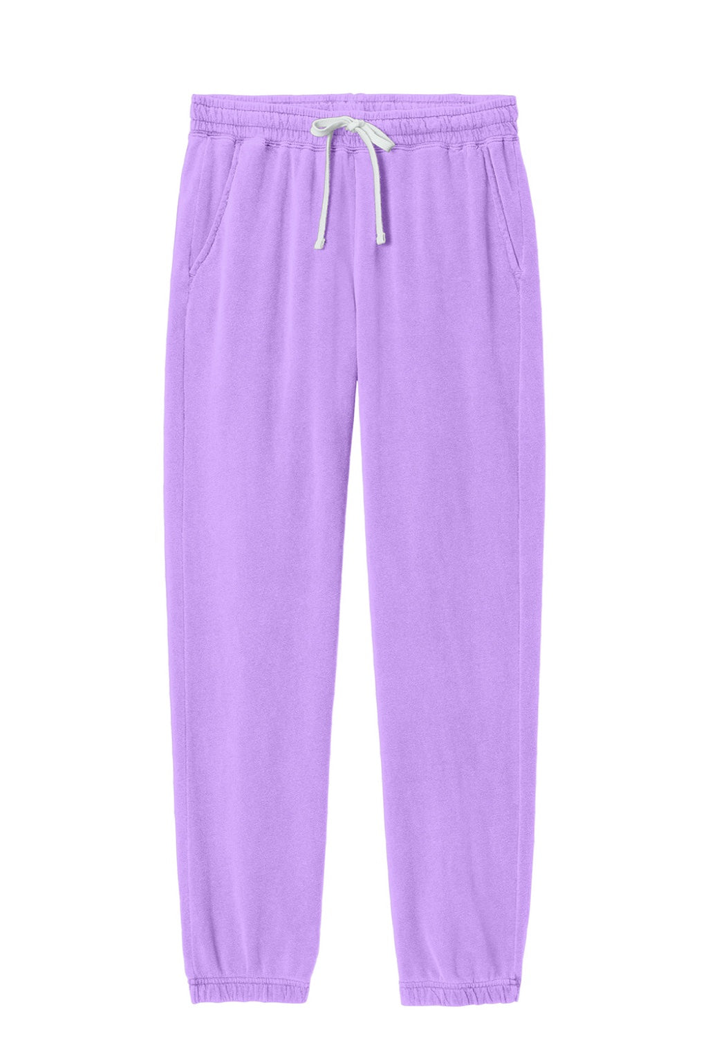 Comfort Colors 1469 Mens Garment Dyed Fleece Sweatpants w/ Pockets Neon Violet Purple Flat Front