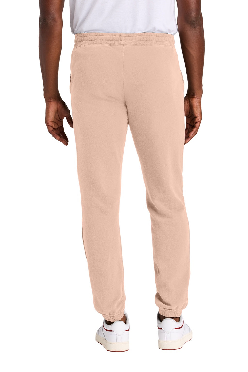 Comfort Colors 1469 Mens Garment Dyed Fleece Sweatpants w/ Pockets Peachy Model Back