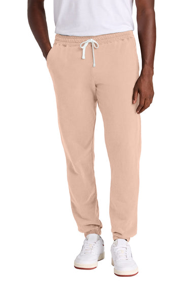 Comfort Colors 1469 Mens Garment Dyed Fleece Sweatpants w/ Pockets Peachy Model Front