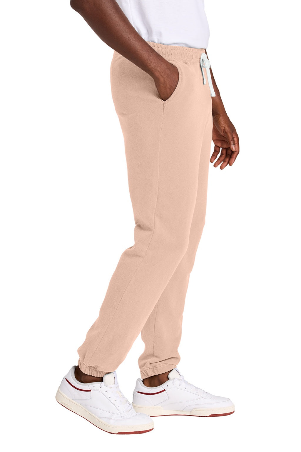 Comfort Colors 1469 Mens Garment Dyed Fleece Sweatpants w/ Pockets Peachy Model Side