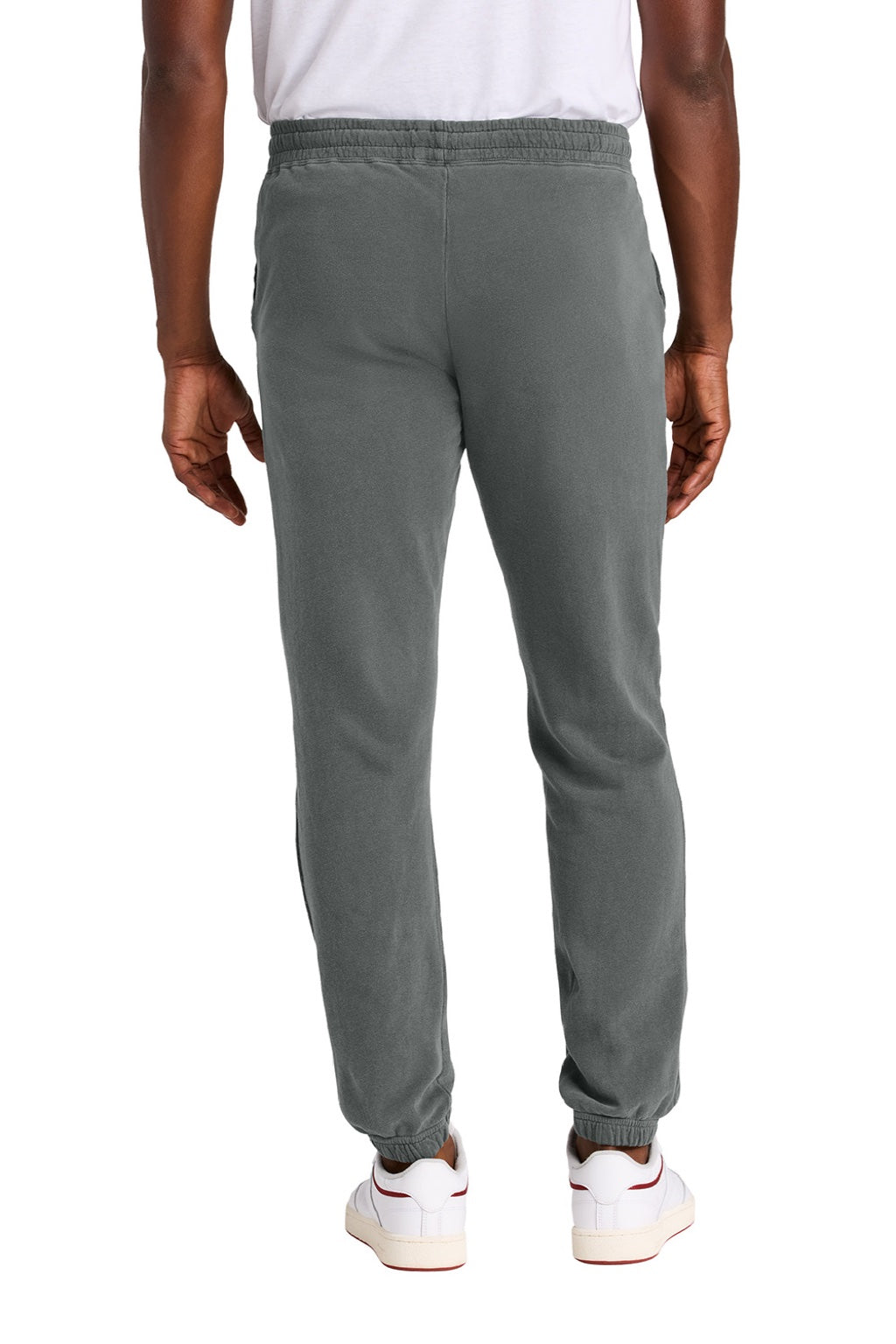 Comfort Colors 1469 Mens Garment Dyed Fleece Sweatpants w/ Pockets Pepper Model Back