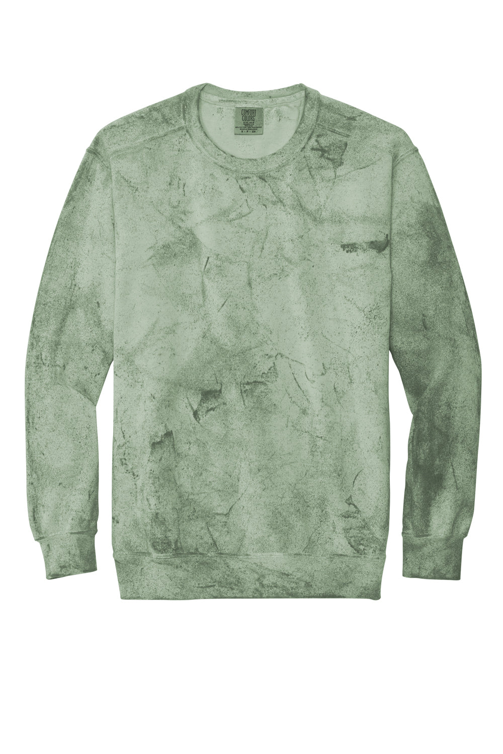 Comfort Colors 1545 Mens Color Blast Crewneck Sweatshirt Fern Green Flat Front