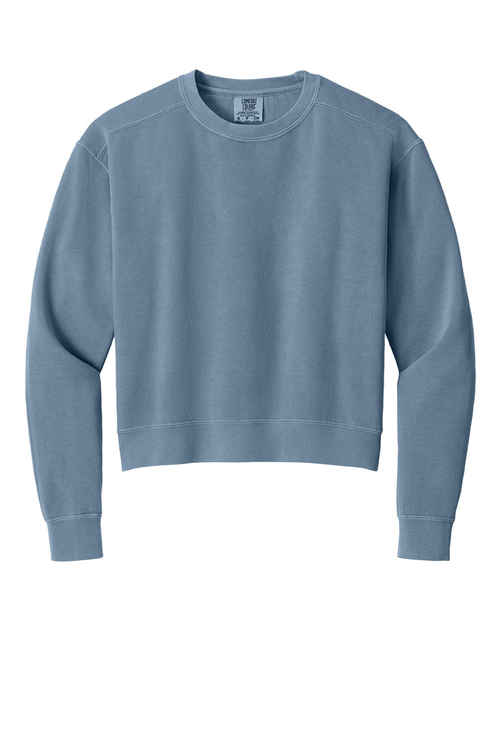 Comfort Colors 1566L Womens Crewneck Sweatshirt Blue Jean Flat Front