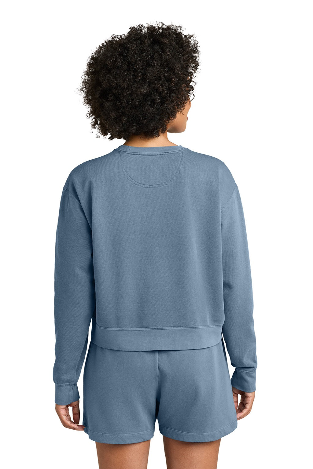 Comfort Colors 1566L Womens Crewneck Sweatshirt Blue Jean Model Back