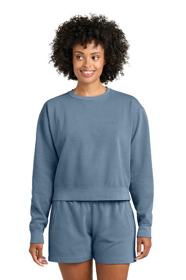 Comfort Colors 1566L Womens Crewneck Sweatshirt Blue Jean Model Front