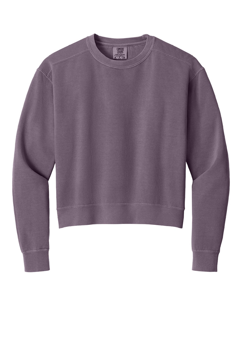 Comfort Colors 1566L Womens Crewneck Sweatshirt Dusk Purple Flat Front