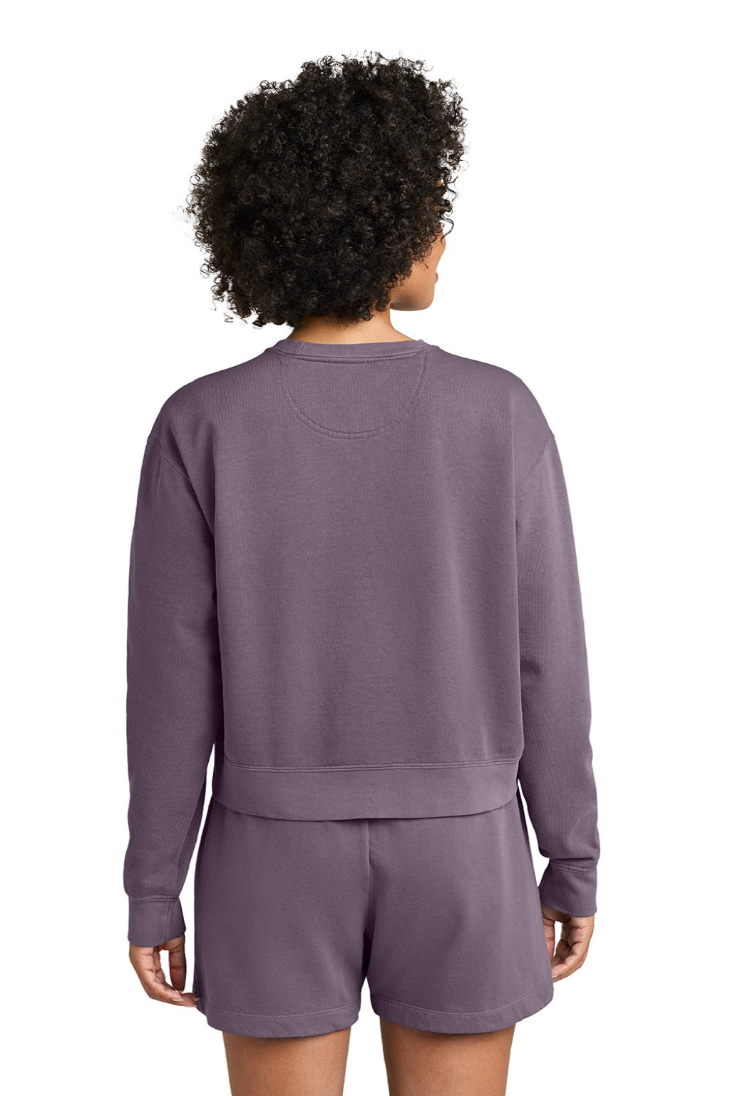 Comfort Colors 1566L Womens Crewneck Sweatshirt Dusk Purple Model Back