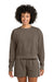 Comfort Colors 1566L Womens Crewneck Sweatshirt Espresso Brown Model Front