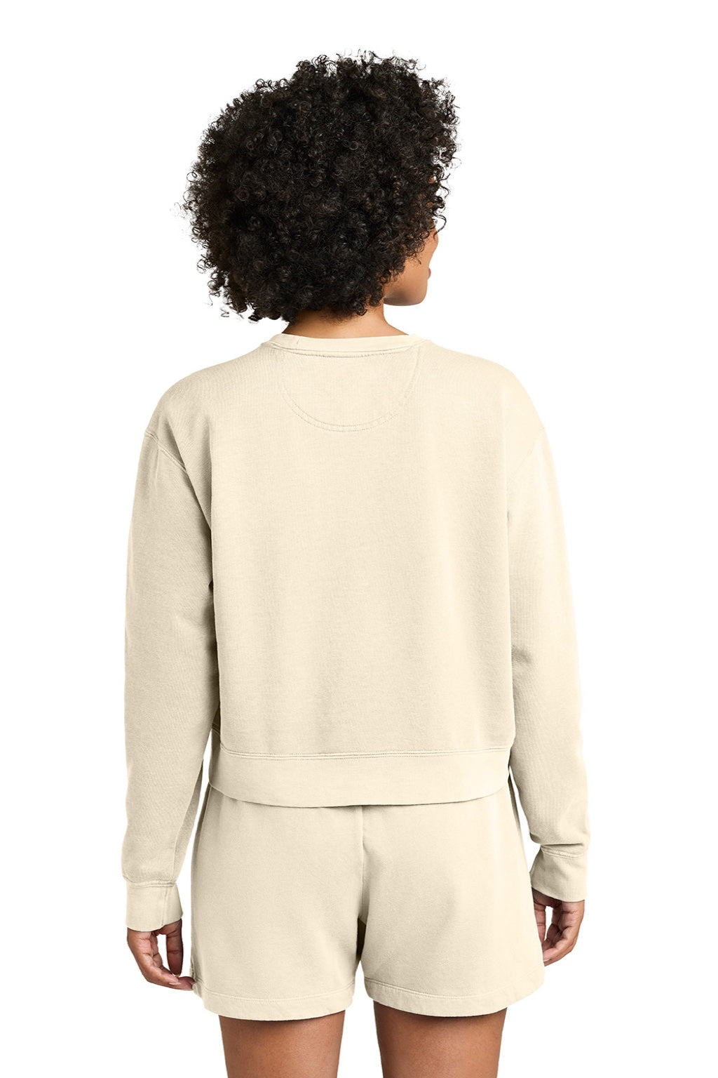 Comfort Colors 1566L Womens Crewneck Sweatshirt Ivory Model Back