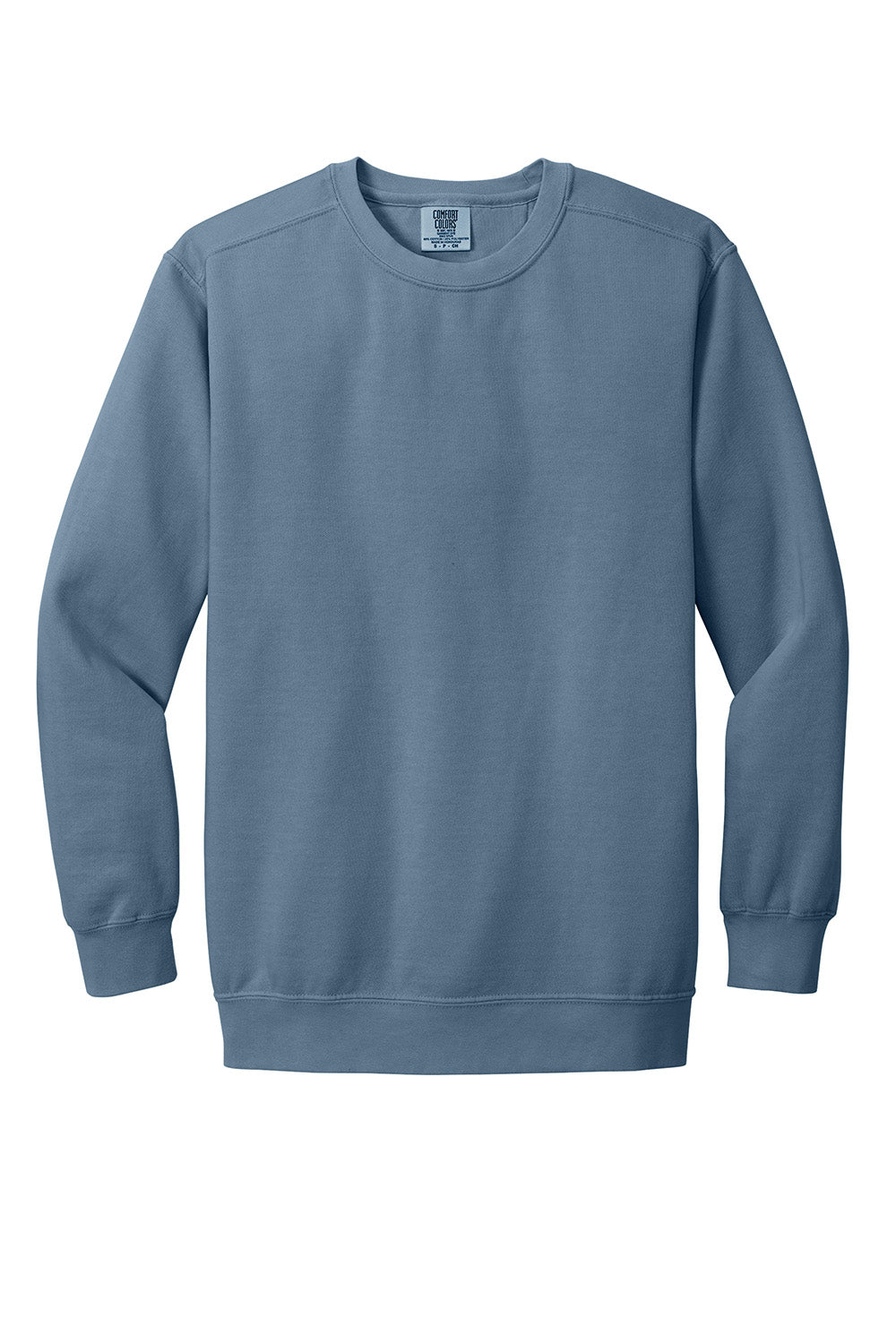 Comfort Colors 1566 Mens Crewneck Sweatshirt Blue Jean Flat Front