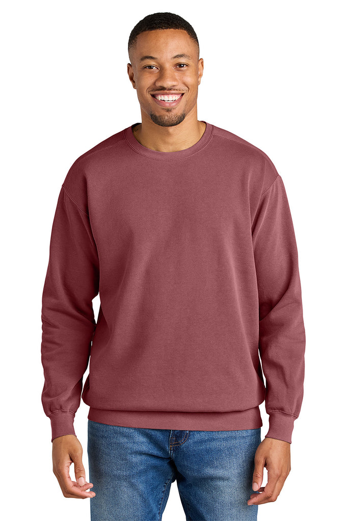 邦楽 crimson Comfort Colors 1566 Mens Crimson Red Crewneck Sweatshirt
