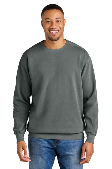Comfort Colors 1566 Mens Crewneck Sweatshirt Grey Model Front