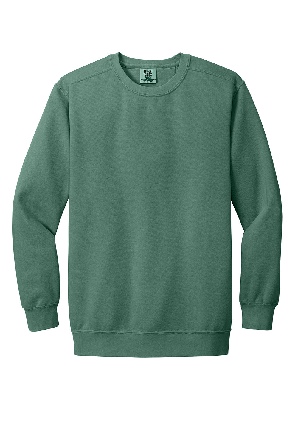 Comfort Colors 1566 Mens Crewneck Sweatshirt Light Green Flat Front