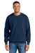 Comfort Colors 1566 Mens Crewneck Sweatshirt True Navy Blue Model Front