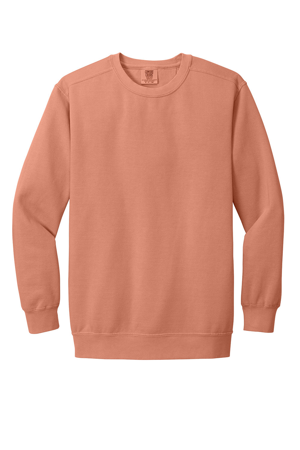 Comfort Colors 1566 Mens Crewneck Sweatshirt Terracotta Flat Front
