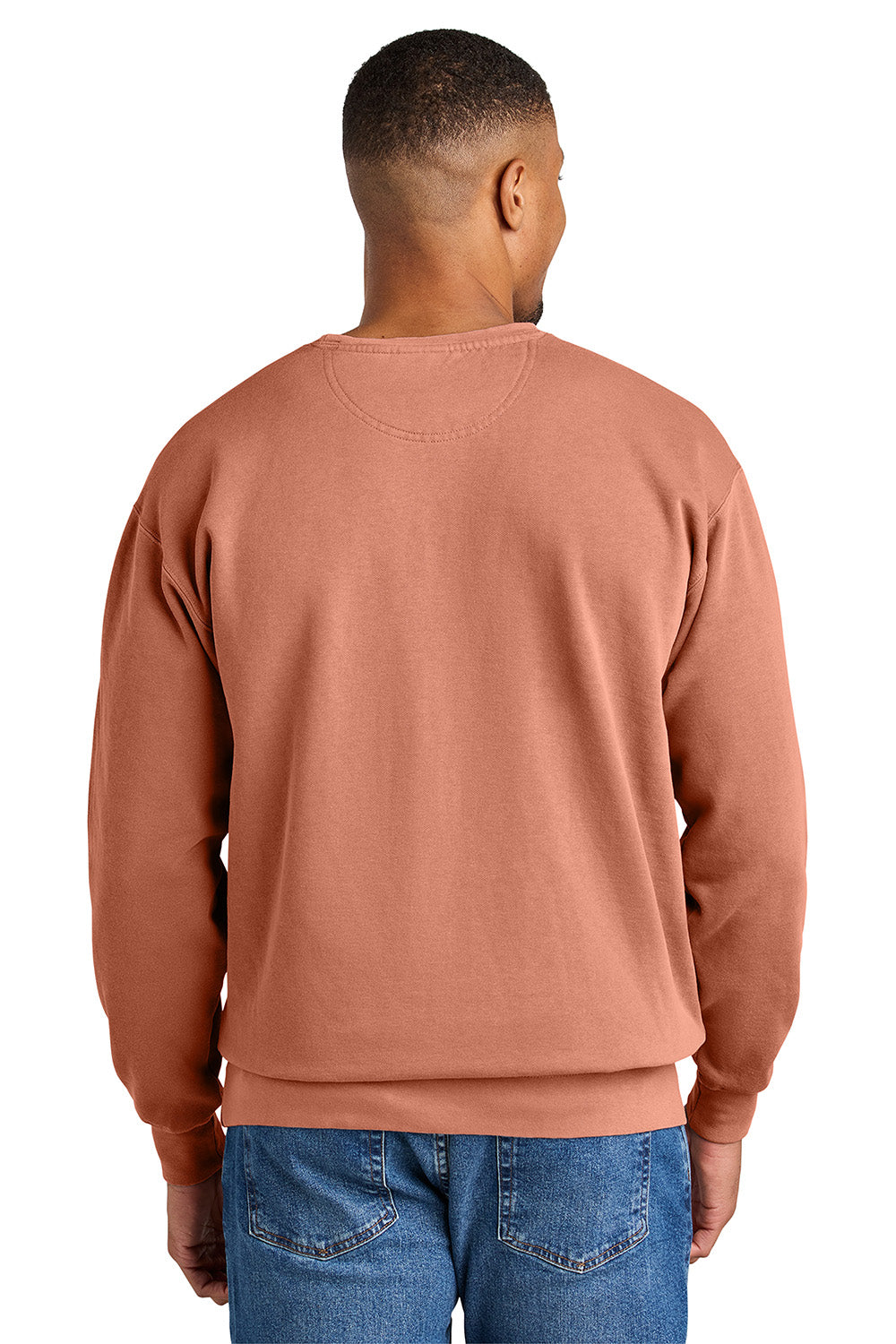 Comfort Colors 1566 Mens Crewneck Sweatshirt Terracotta Model Back